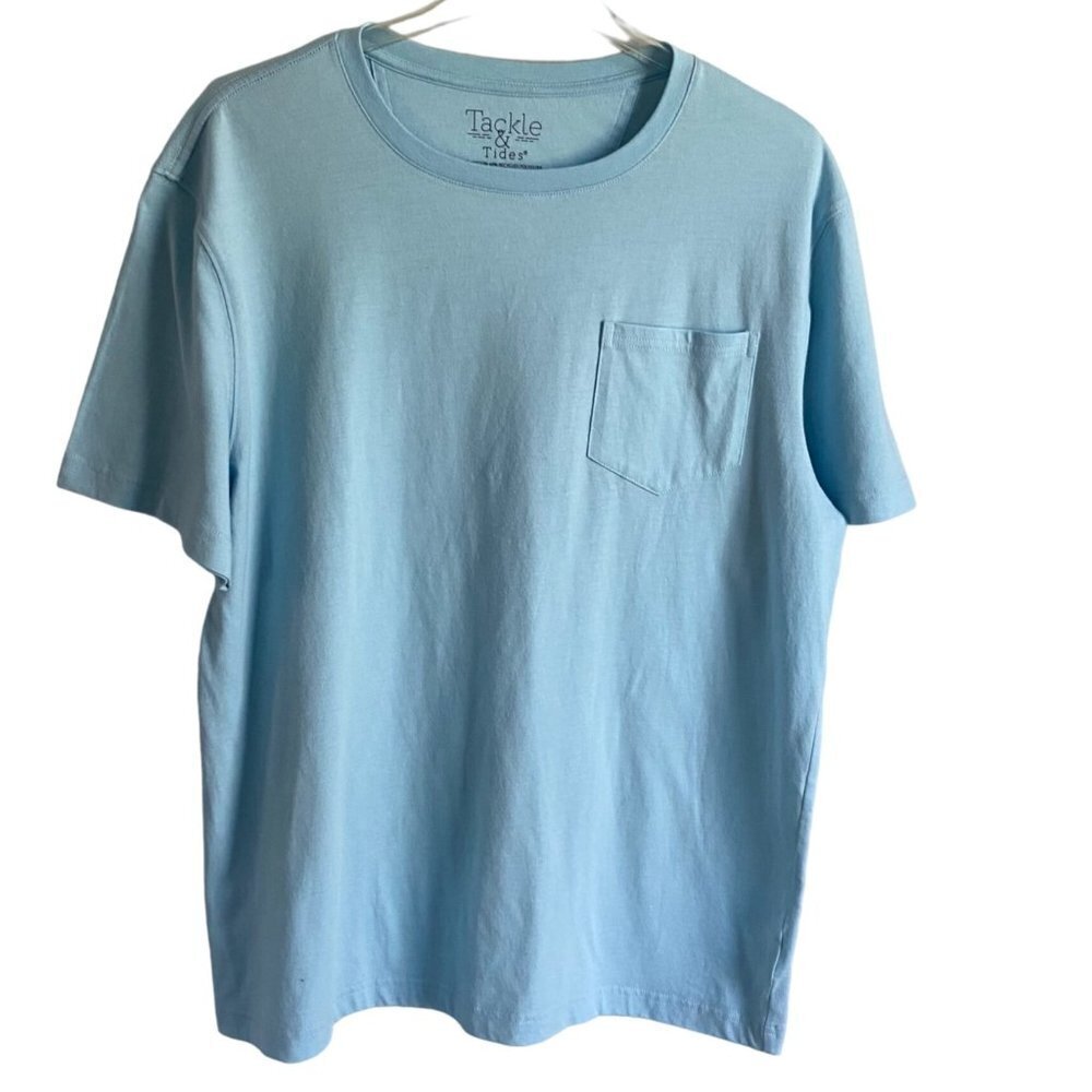 Tackle & Tides Short Sleeve Light Blue Tee Shirt Men's Large NEW NWOT